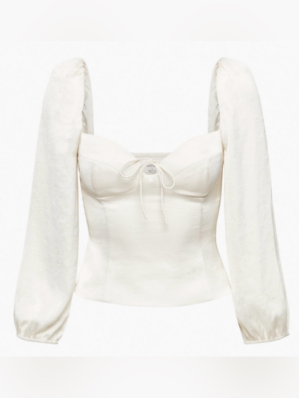 Wilfred Ivory Puff-Sleeve Corset Top